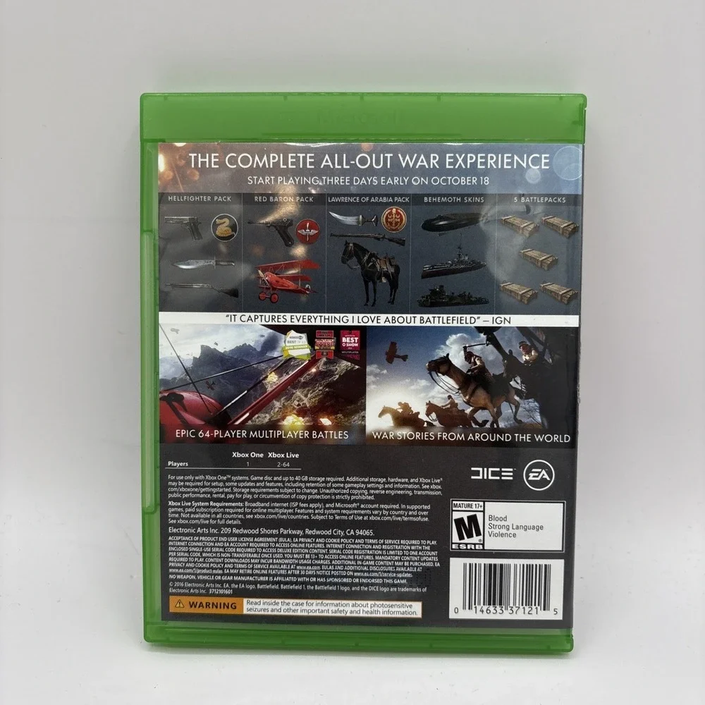 XBOX ONE Call of Duty WWII & Battlefield 1 Early Enlister Deluxe Edition 2 Games